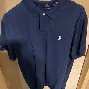 Polo by Ralph Lauren Navy Blue Short-Sleeve Polo with White Pony